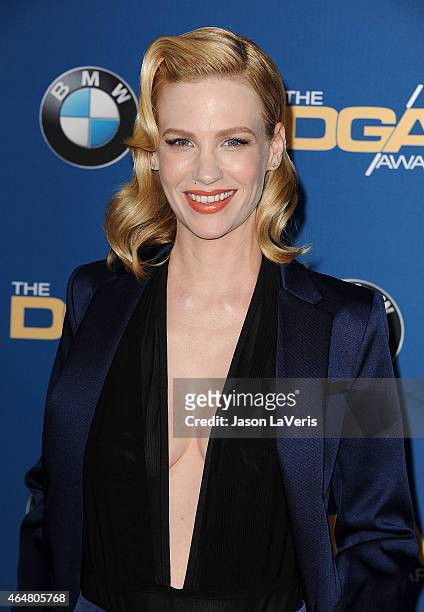 Actress January Jones attends the 67th annual Directors Guild of America Awards at the Hyatt Regency Century Plaza on February 7, 2015 in Los...
