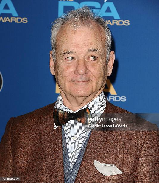 Actor Bill Murray attends the 67th annual Directors Guild of America Awards at the Hyatt Regency Century Plaza on February 7, 2015 in Los Angeles,...