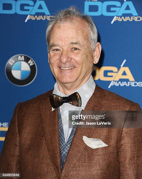 Actor Bill Murray attends the 67th annual Directors Guild of America Awards at the Hyatt Regency Century Plaza on February 7, 2015 in Los Angeles,...