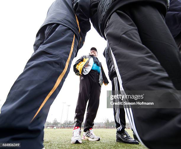 Klaus Schlappner smiles during a Sobaeksu Sports Club Training Session on January 24, 2014 in Frankfurt am Main, Germany.