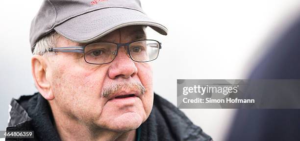 Klaus Schlappner looks on during a Sobaeksu Sports Club Training Session on January 24, 2014 in Frankfurt am Main, Germany.