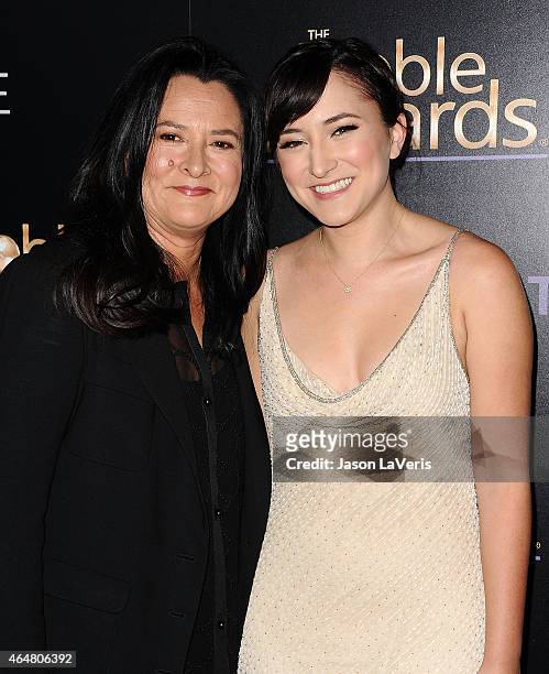 Producer Marsha Garces and actress Zelda Williams attend the 3rd annual Noble Awards at The Beverly Hilton Hotel on February 27, 2015 in Beverly...