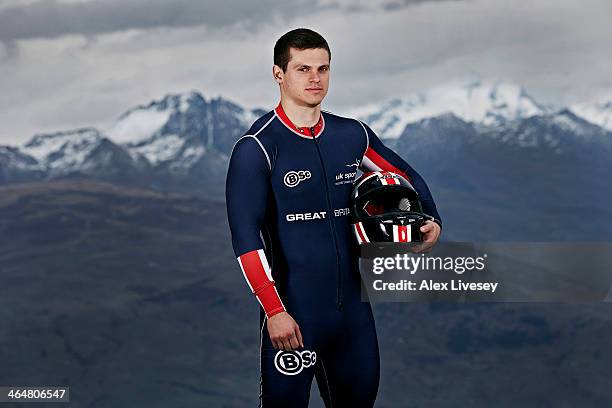 Craig Pickering of the Great Britain GBR1 bobsleigh team poses for a portrait on October 20, 2013 in La Plagne, France.