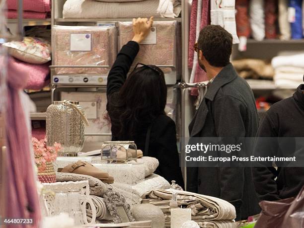 Singer Raquel del Rosario and her husband Pedro Castro are seen on January 23, 2014 in Madrid, Spain.