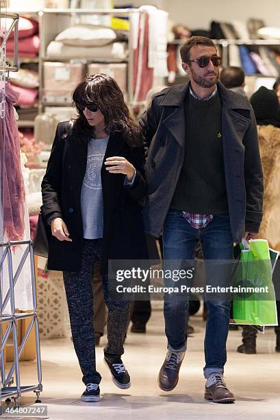 Singer Raquel del Rosario and her husband Pedro Castro are seen on January 23, 2014 in Madrid, Spain.