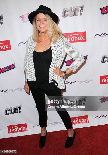 Actress Kristine DeBell arrives for the Los Angeles Premiere of "Cut!" held at Arena Theater on February 13, 2015 in Hollywood, California.
