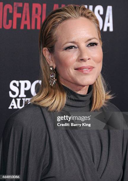 Actress Maria Bello arrives at the world premiere of 'McFarland, USA' at the El Capitan Theatre on February 9, 2015 in Hollywood, California.