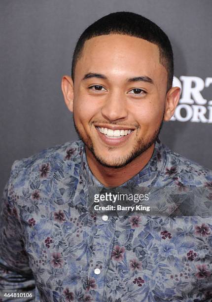 Actor Tahj Mowry arrives at the world premiere of 'McFarland, USA' at the El Capitan Theatre on February 9, 2015 in Hollywood, California.