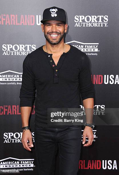 Actor Amaury Nolasco arrives at the world premiere of 'McFarland, USA' at the El Capitan Theatre on February 9, 2015 in Hollywood, California.