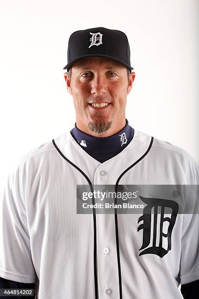 Joe Nathan of the Detroit Tigers poses for a photo during the Tigers' photo day on February 28, 2015 at Joker Marchant Stadium in Lakeland, Florida.