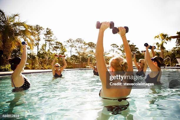water arobics - water aerobics stock pictures, royalty-free photos & images