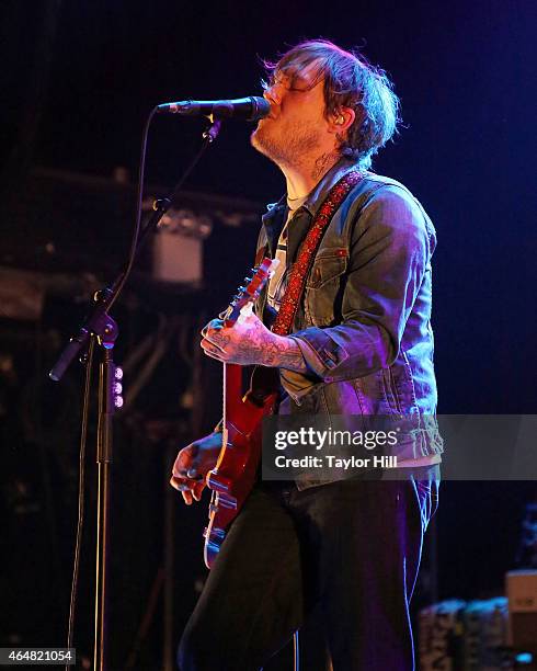 Brian Fallon of The Gaslight Anthem performs at Terminal 5 on February 28, 2015 in New York City.