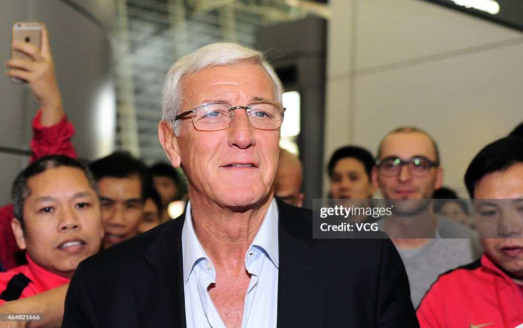 Marcello Lippi Returns To His Country By Plane In Guangzhou