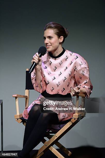 Actress Allison Williams attends "Meet The Actors" at Apple Store Soho on January 23, 2014 in New York City.