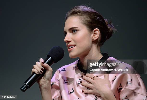 Actress Allison Williams attends "Meet The Actors" at Apple Store Soho on January 23, 2014 in New York City.