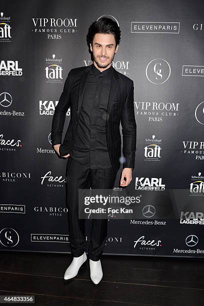 Baptiste Giabiconi attends the 'Baptiste Giabiconi Style.com' Launch Party at VIP Room Theater Paris on February 28, 2015 in Paris, France.