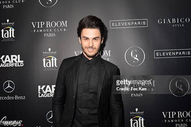 Baptiste Giabiconi attends the 'Baptiste Giabiconi Style.com' Launch Party at VIP Room Theater Paris on February 28, 2015 in Paris, France.