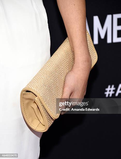 Actress Gwendoline Yeo arrives at the "American Crime" premiere event at the Ace Hotel on February 28, 2015 in Los Angeles, California.