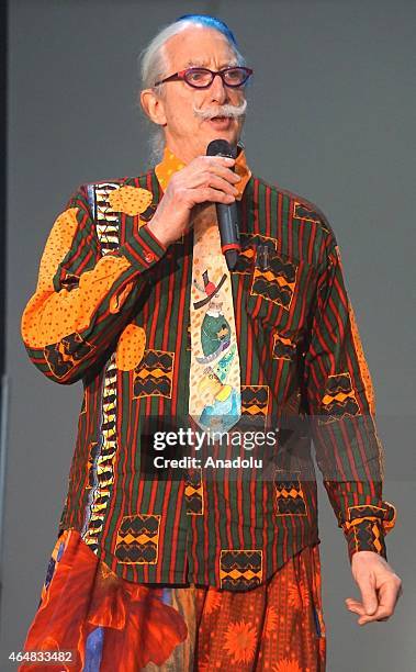 American physician, social activist, clown, and author Dr. Patch Adams delivers a speech during opening ceremony of the 1st Annual Ascent Expo at the...