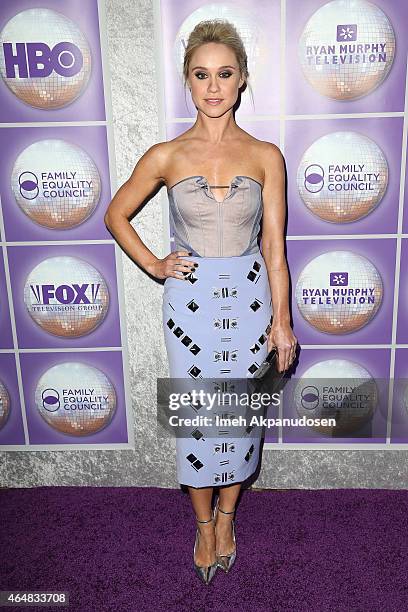 Actress Becca Tobin attends the Family Equality Council's Los Angeles Awards Dinner at The Beverly Hilton Hotel on February 28, 2015 in Beverly...