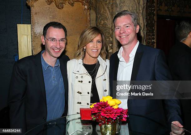 President, ABC Entertainment Group Paul Lee, actress Felicity Huffman and executive producer Michael McDonald attend the premiere of ABC's 'American...