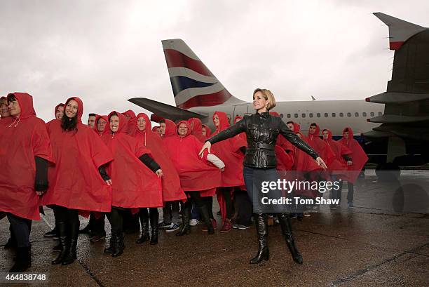 Darcey Bussell directs British Airways colleagues as they recreate the airline's famous 1989 "Face" advert to celebrate Red Nose Day 2015 and the...