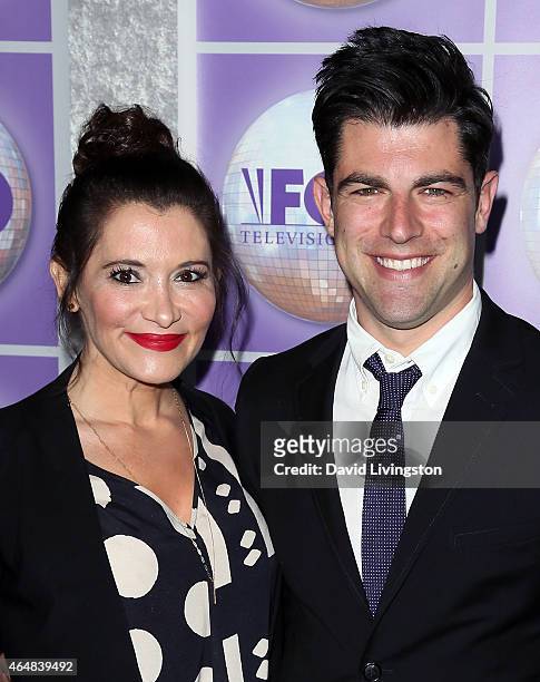 Actor Max Greenfield and wife Tess Sanchez attend the Family Equality Council's Los Angeles Awards Dinner at The Beverly Hilton Hotel on February 28,...