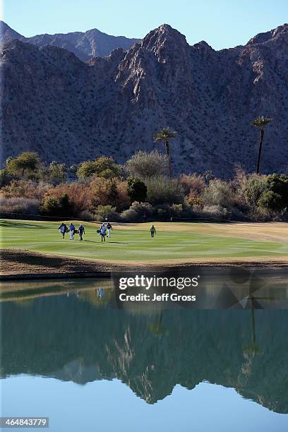 Chad Collins walks down the fareway on the 6th hole on the Jack Nicklaus Private Course at PGA West during the second round of the Humana Challenge...