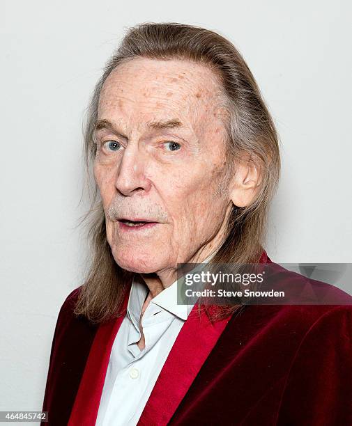 Singer / Songwriter Gordon Lightfoot poses backstage following his performance at Route 66 Casinos Legends Theater on February 28, 2015 in...