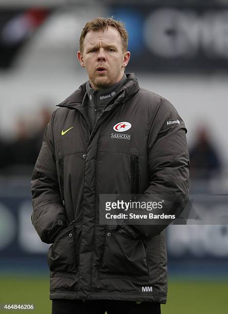 The Saracens director of rugby Mark McCall prior to the Aviva Premiership match between Saracens and Newcastle Falcons at Allianz Park on February...