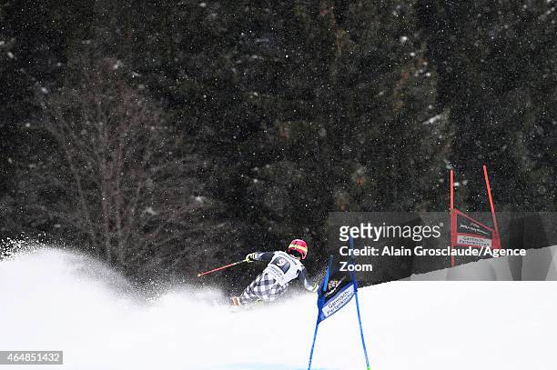 Marcus Sandell of Finland competes during the Audi FIS Alpine Ski World Cup Men's Giant Slalom on March 01, 2015 in Garmisch-Partenkirchen, Germany.