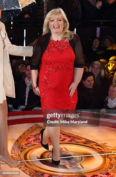 Linda Nolan is evicted from the Celebrity Big Brother House at Elstree Studios on January 24, 2014 in Borehamwood, England.