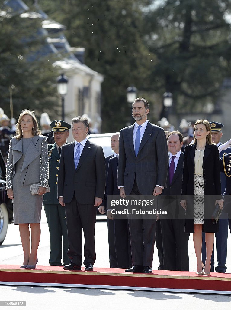 Spanish Royals Receive President Of Colombia