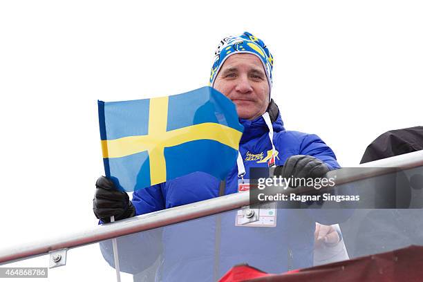Prime Minister of Sweden Stefan Lofven attends the FIS Nordic World Ski Championships on March 1, 2015 in Falun, Sweden.