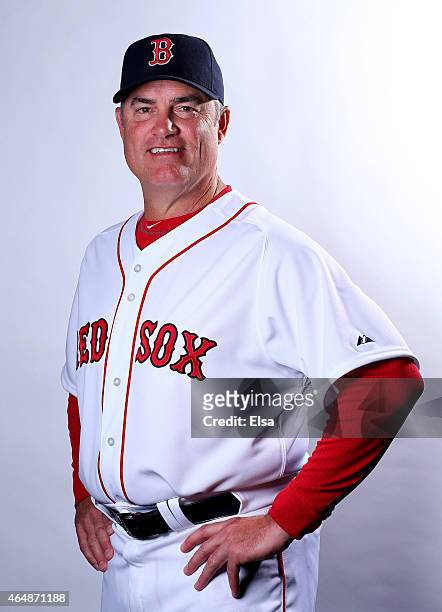 Manager John Farrell of the Boston Red Sox poses for a portrait on March 1, 2015 at JetBlue Park in Fort Myers, Florida.