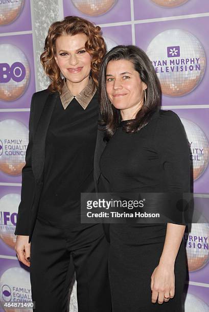 Sandra Bernhard and Sara Switzer attend the Family Equality Council's Los Angeles awards dinner at The Beverly Hilton Hotel on February 28, 2015 in...