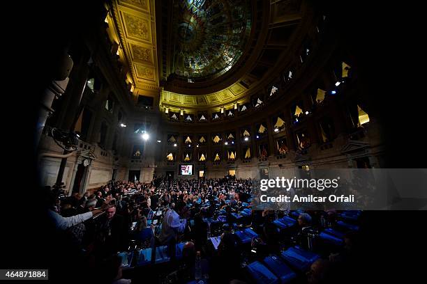 Congress members during the inauguration of the 133rd Period of Congress Ordinary Sessions at the Congress on March 01, 2015 in Buenos Aires,...