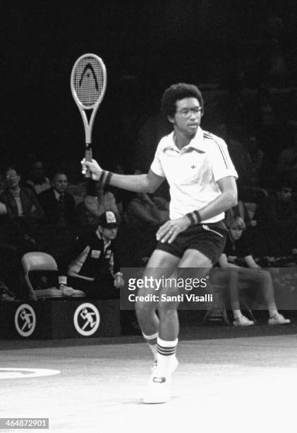 Arthur Ashe playing on January 10, 1970 in New York, New York.