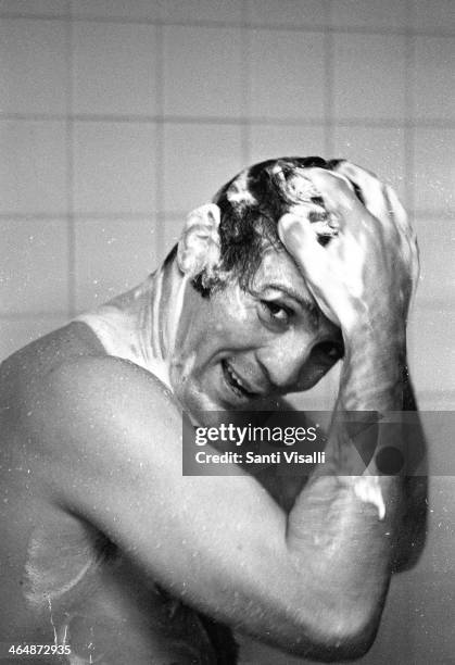 Marcel Cerdan Jr. Showering on May 11, 1970 in New York, New York.