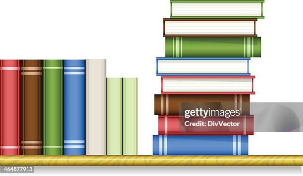illustrazioni stock, clip art, cartoni animati e icone di tendenza di libro scaffale - mensola per libri
