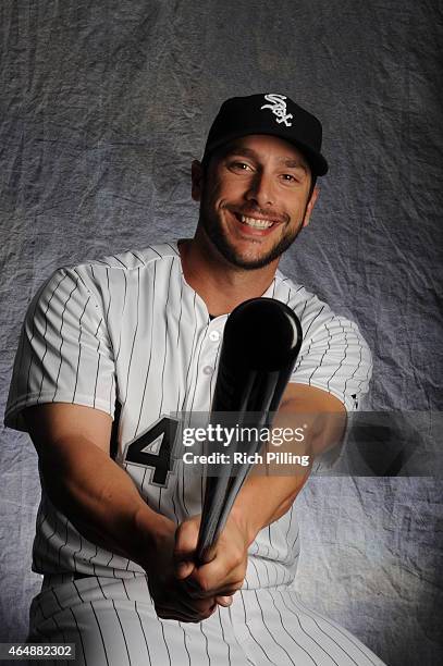 George Kottaras of the Chicago White Sox poses for a portrait during Photo Day on February 28, 2015 at Camelback Ranch-Glendale in Glendale, Arizona.