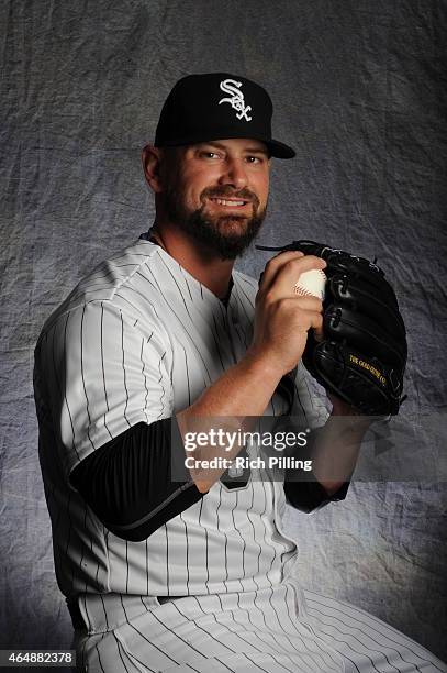 Jesse Crain of the Chicago White Sox poses for a portrait during Photo Day on February 28, 2015 at Camelback Ranch-Glendale in Glendale, Arizona.