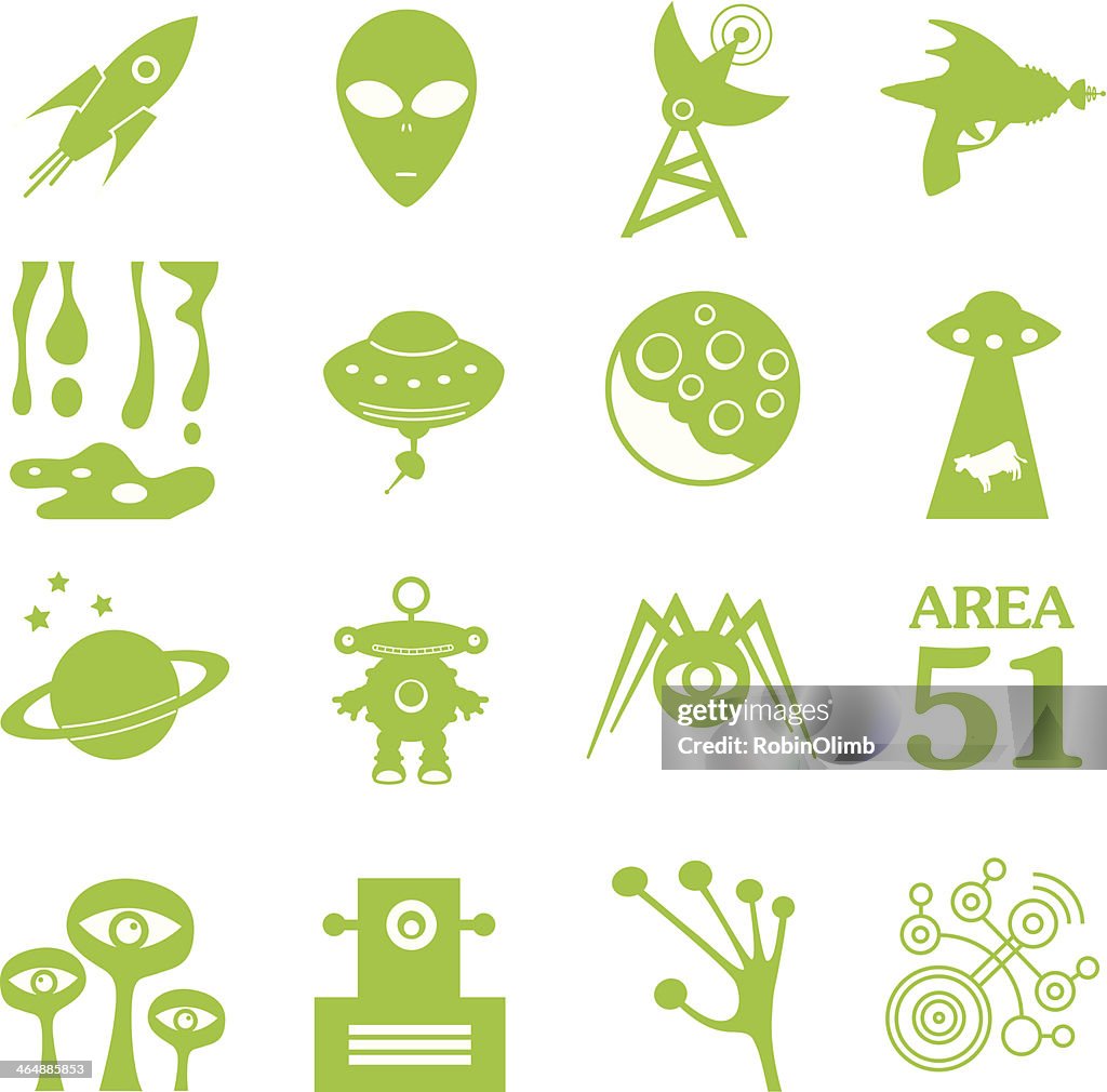 Green Alien Icons
