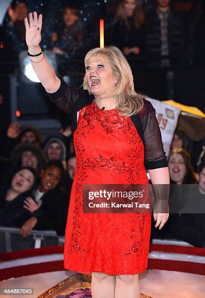 Linda Nolan is evicted from the Celebrity Big Brother House at Elstree Studios on January 24, 2014 in Borehamwood, England.