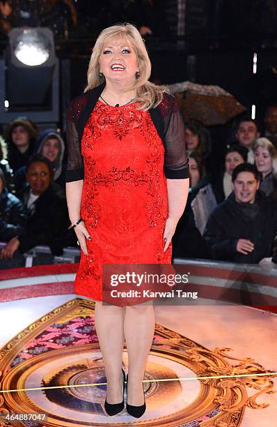 Linda Nolan is evicted from the Celebrity Big Brother House at Elstree Studios on January 24, 2014 in Borehamwood, England.