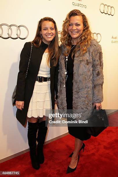 Laura Hinterseer and Romana Hinterseer attend the Audi Night 2014 on January 24, 2014 in Kitzbuehel, Austria.