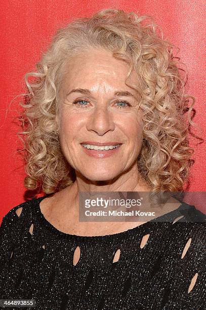 Honoree Carole King attends 2014 MusiCares Person Of The Year Honoring Carole King at Los Angeles Convention Center on January 24, 2014 in Los...