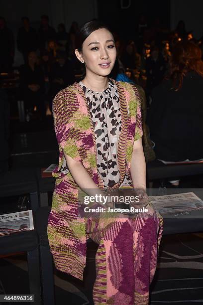 Li Xiao Ran attends the Missoni show during the Milan Fashion Week Autumn/Winter 2015 on March 1, 2015 in Milan, Italy.