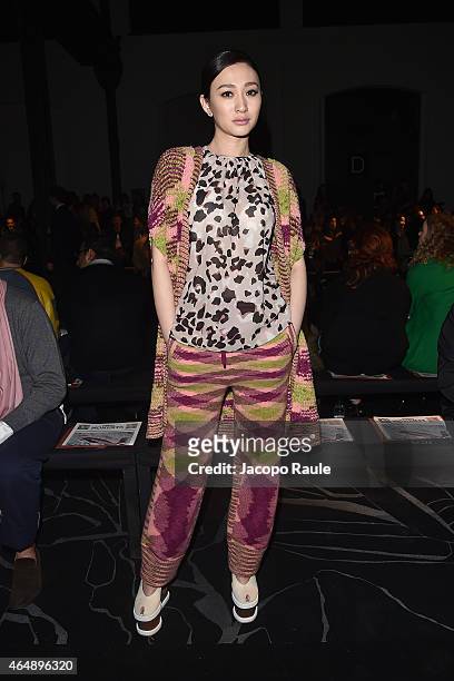 Li Xiao Ran attends the Missoni show during the Milan Fashion Week Autumn/Winter 2015 on March 1, 2015 in Milan, Italy.
