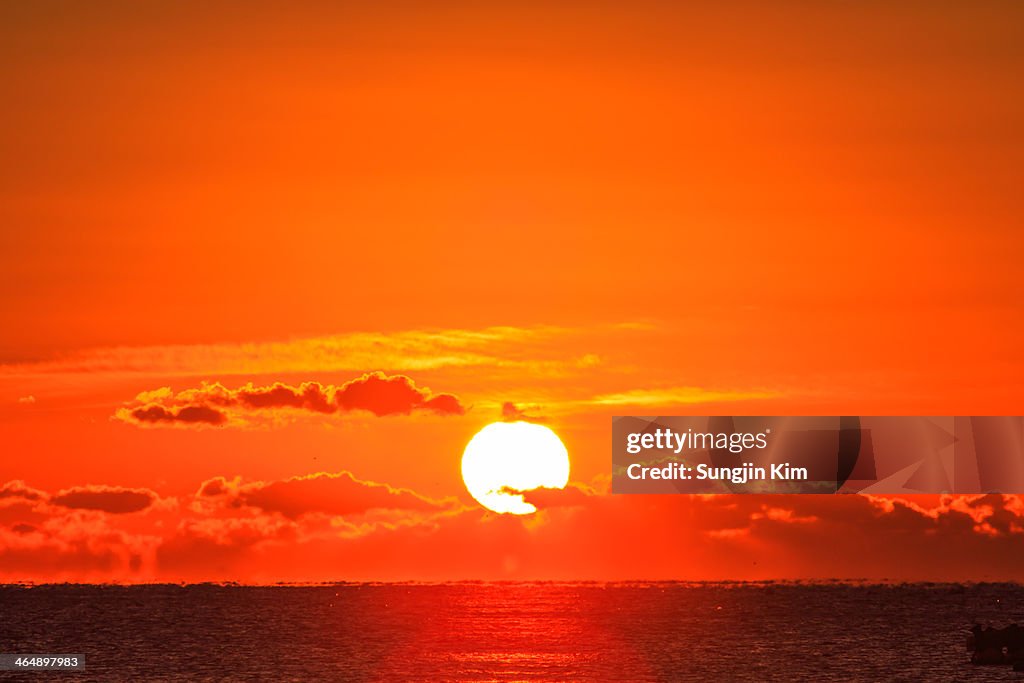 Sunrise above the sea